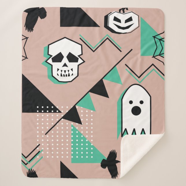 Ghost-Muster,Halbween Theme nahtlose Muster mit Sherpadecke (Vorderseite)