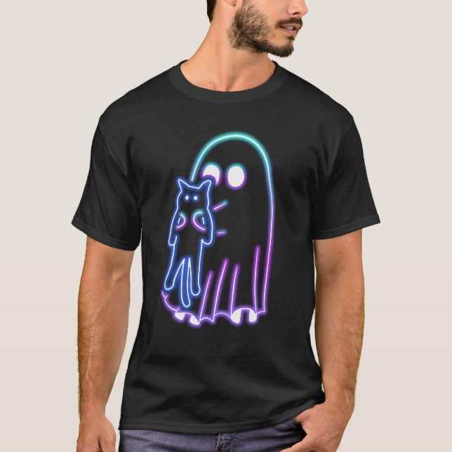 GHOST NEHMEN CAT NEON HALLOWEN EIN T-Shirt (Vorderseite)