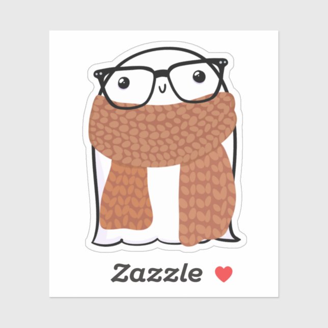 Ghost Niedlich Halloween Art Herbstsaison Aufkleber (Blatt)