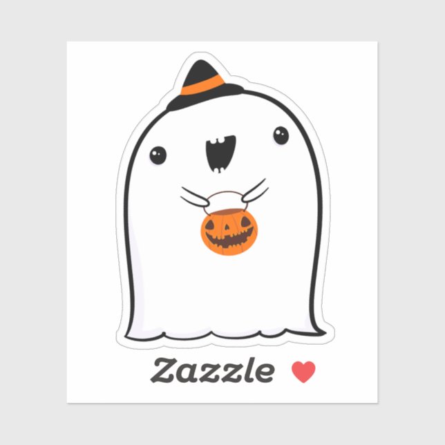 Ghost Niedlich Halloween Art Herbstsaison Aufkleber (Blatt)