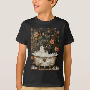 Ghost nimmt einen Tub in Blume Wald Halloween VI T-Shirt