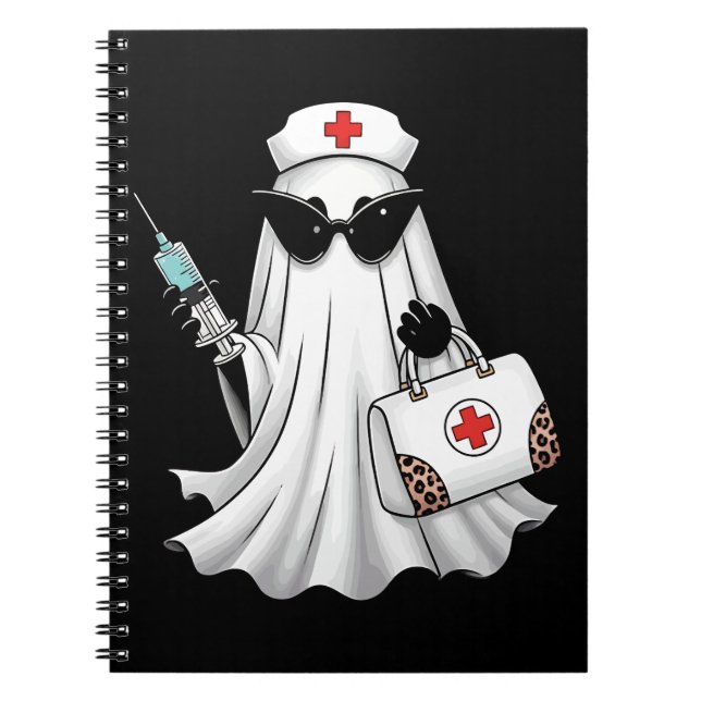 Ghost Nurse Halloween Notizblock (Vorderseite)