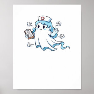 Ghost Nurse Spookily Kümmerte und whimsily verfolg Poster