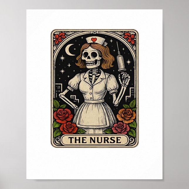 Ghost Nurse Spookily Kümmerte und whimsily verfolg Poster (Vorne)