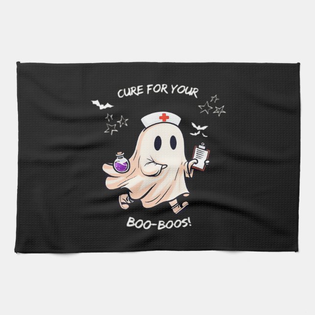 Ghost Nurse with Magical Potion � Cure for Your Bo Geschirrtuch (Horizontal)
