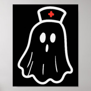 Ghost Nurween Kostüm Retro Fall Scrub Top Poster