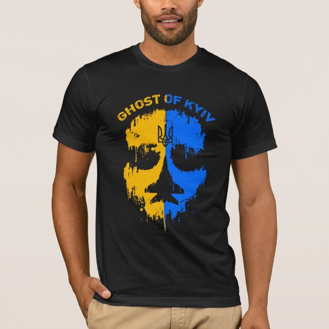 Ghost of Kiew ukrainischer Flaggenflugstrahlpilot  T-Shirt (Vorderseite)
