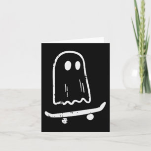 Ghost on Skateboard Spaß Retro Halloween Kostüm Bo Karte