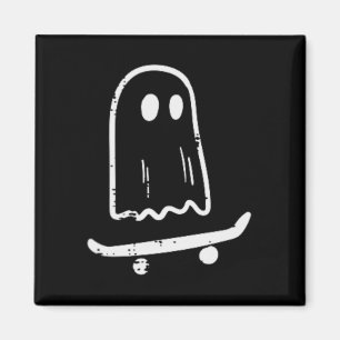 Ghost on Skateboard Spaß Retro Halloween Kostüm Bo Magnet