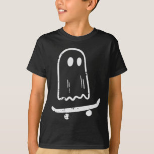 Ghost on Skateboard Spaß Retro Halloween Kostüm Bo T-Shirt
