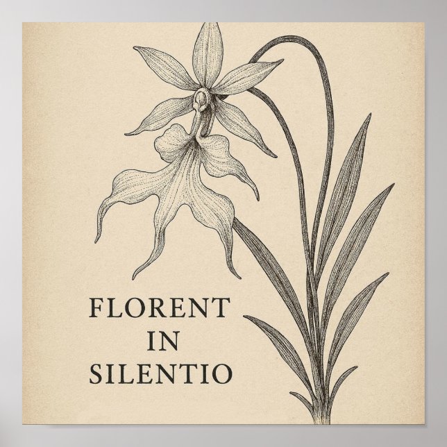 Ghost Orchid Elegante - Botanisches Zitat-Poster Poster (Vorne)