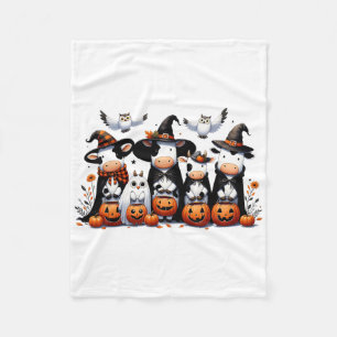 Ghost Owls Kühe Halloween Tiere Kuh Lover Spooky Fleecedecke