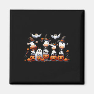 Ghost Owls Kühe Halloween Tiere Kuh Lover Spooky Magnet