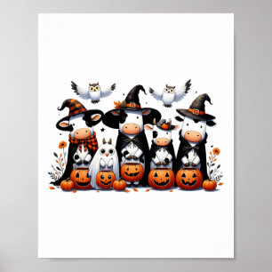 Ghost Owls Kühe Halloween Tiere Kuh Lover Spooky Poster