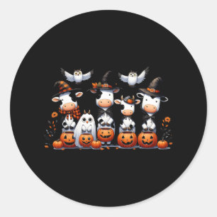 Ghost Owls Kühe Halloween Tiere Kuh Lover Spooky Runder Aufkleber