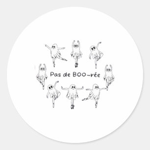 Ghost Pas De Boo-rée Ballet Dancer Spooky Hallowee Runder Aufkleber