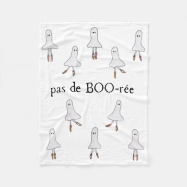Ghost Pas De Boo-rée Llet Dancer Spooky Halloween Fleecedecke (Vorderseite)