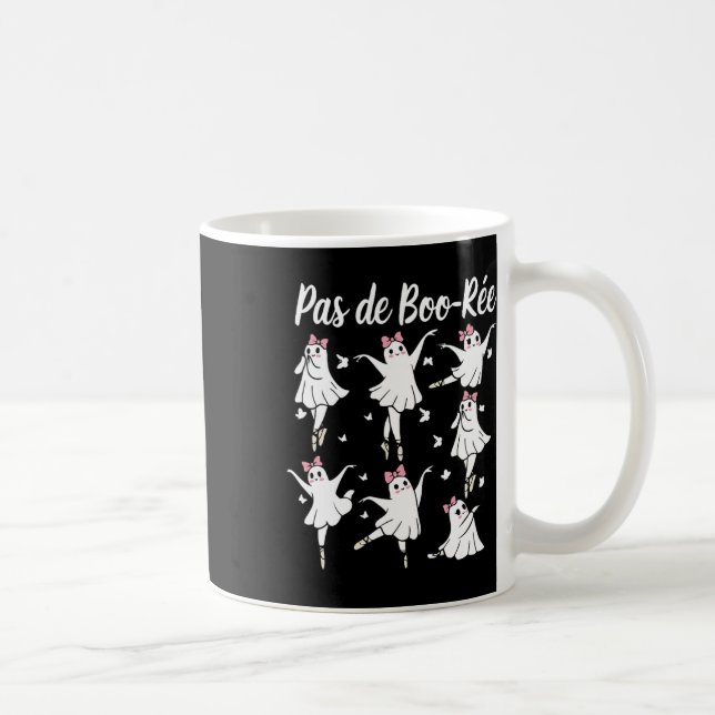 Ghost Pas De Boo-rée Llet Dancer Spooky Halloween Kaffeetasse (Rechts)