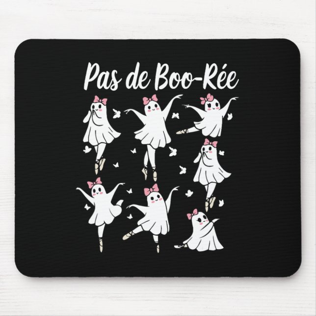 Ghost Pas De Boo-rée Llet Dancer Spooky Halloween Mousepad (Vorne)