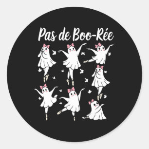Ghost Pas De Boo-rée Llet Dancer Spooky Halloween Runder Aufkleber