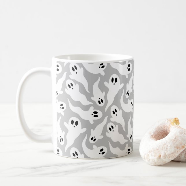 Ghost Pattern Halloween Kaffeetasse (Mit Donut)