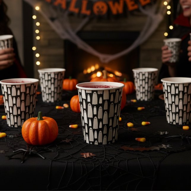 Ghost Pattern Halloween Pappbecher (Von Creator hochgeladen)