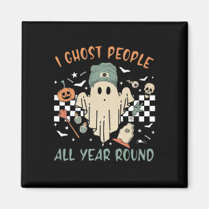 Ghost People Das ganze Jahr über Runde Retro Hallo Magnet