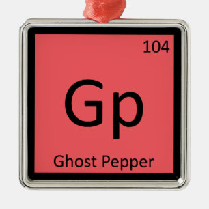 Ghost Pepper Chemistry Periodisches Tabellensymbol Ornament Aus Metall