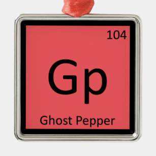 Ghost Pepper Chemistry Periodisches Tabellensymbol Ornament Aus Metall