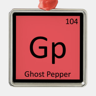 Ghost Pepper Chemistry Periodisches Tabellensymbol Ornament Aus Metall