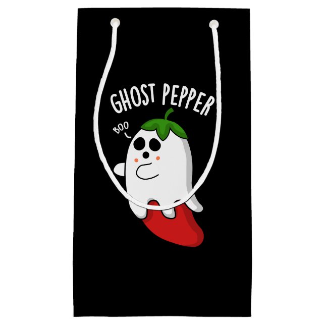 Ghost Pepper Funny Chili Pun Dark BG Kleine Geschenktüte (Vorderseite)
