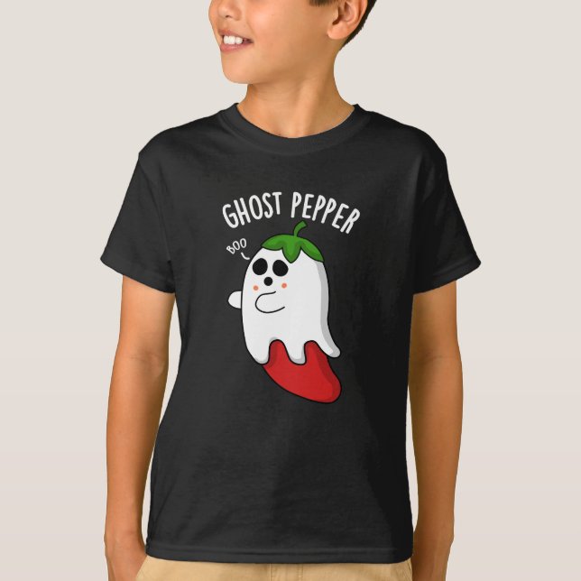 Ghost Pepper Funny Chili Pun Dark BG T-Shirt (Vorderseite)