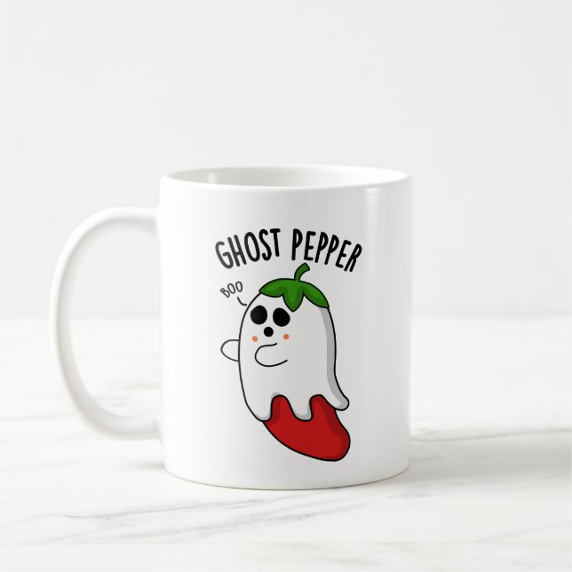 Ghost Pepper Funny Chili Pun Kaffeetasse (Links)