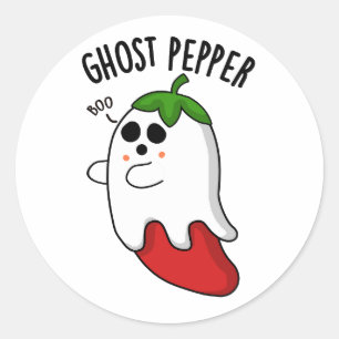 Ghost Pepper Funny Chili Pun Runder Aufkleber