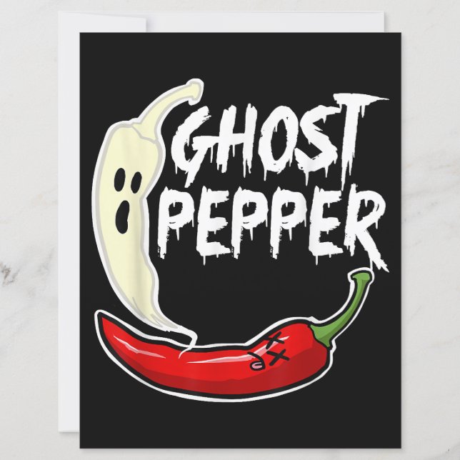 Ghost Pepper Funny Spicy Hot Halloween Ghost Peppe (Vorderseite)
