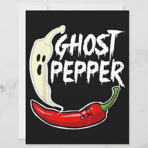 Ghost Pepper Funny Spicy Hot Halloween Ghost Peppe