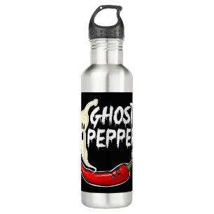 Ghost Pepper Funny Spicy Hot Halloween Ghost Peppe Edelstahlflasche