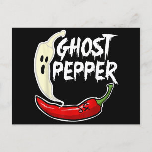 Ghost Pepper Funny Spicy Hot Halloween Ghost Peppe Feiertagspostkarte