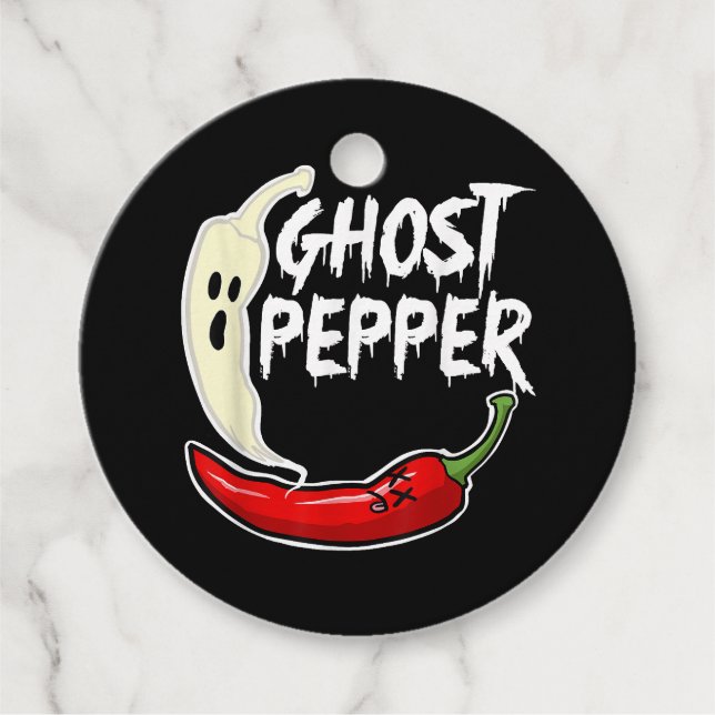 Ghost Pepper Funny Spicy Hot Halloween Ghost Peppe Geschenkanhänger (Vorderseite)