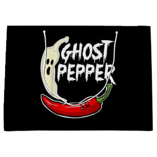 Ghost Pepper Funny Spicy Hot Halloween Ghost Peppe Große Geschenktüte
