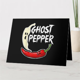 Ghost Pepper Funny Spicy Hot Halloween Ghost Peppe Karte