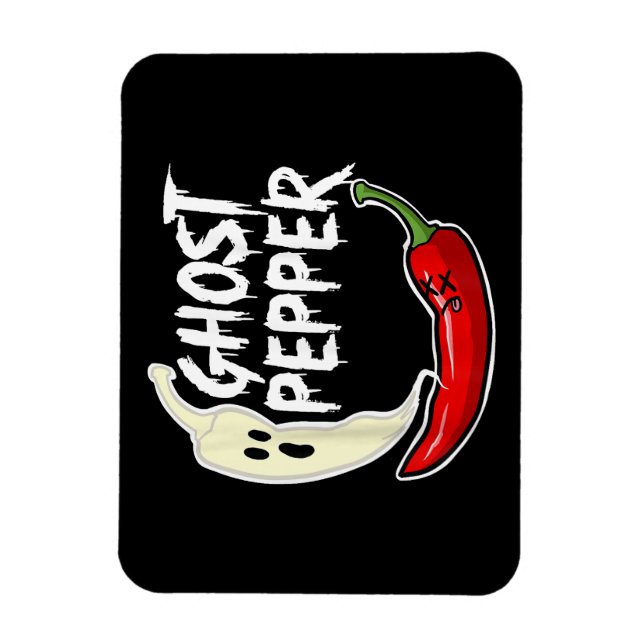 Ghost Pepper Funny Spicy Hot Halloween Ghost Peppe Magnet (Vertikal)