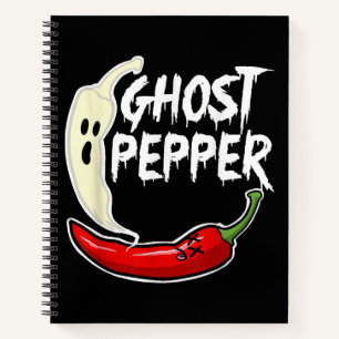 Ghost Pepper Funny Spicy Hot Halloween Ghost Peppe Notizbuch