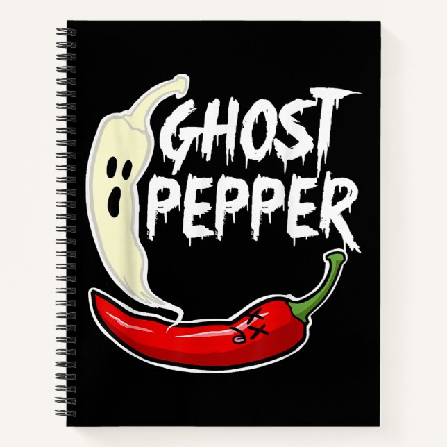 Ghost Pepper Funny Spicy Hot Halloween Ghost Peppe Notizbuch (Vorderseite)
