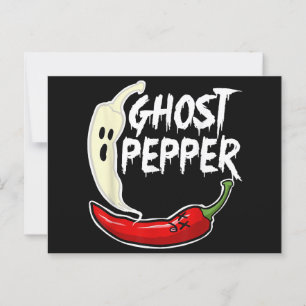 Ghost Pepper Funny Spicy Hot Halloween Ghost Peppe Postkarte