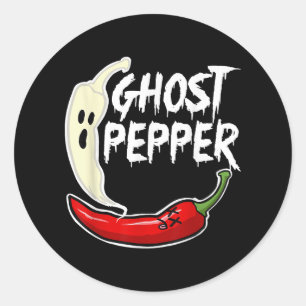 Ghost Pepper Funny Spicy Hot Halloween Ghost Peppe Runder Aufkleber