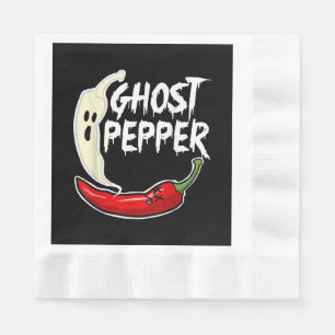 Ghost Pepper Funny Spicy Hot Halloween Ghost Peppe Serviette