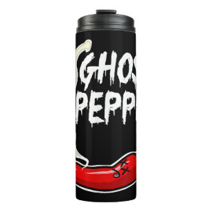 Ghost Pepper Funny Spicy Hot Halloween Ghost Peppe Thermosbecher