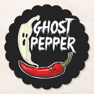 Ghost Pepper Funny Spicy Hot Halloween Ghost Peppe Untersetzer