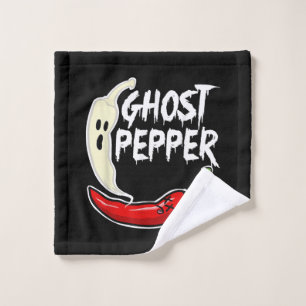 Ghost Pepper Funny Spicy Hot Halloween Ghost Peppe Waschlappen